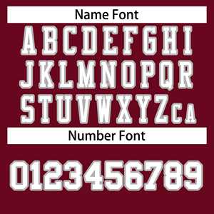 Custom Burgundy <b>White</b>-Gray Classic Style Authentic <b>Football</b> Jersey - Product Image 6
