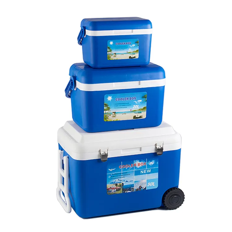 8L 20L 50L Set Plastic Outdoor Camping Picnic Beer Cans Ice Cooler Box With Wheels