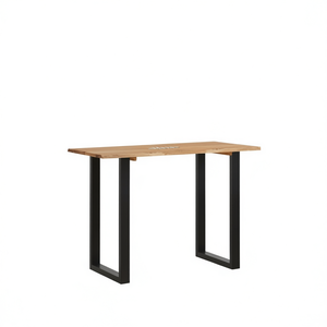 Acacia <b>Wood</b> <b>Dining</b> <b>Table</b> Natural Black Modern Rectangle <b>Metal</b> Legs 4 Seater Home Furniture - Product Image 1