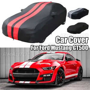 ผ้าคลุมรถแบบเต็มคันสำหรับ Ford Mustang GT500 Stingray สำหรับใช้ภายในอาคาร ผ้าซาติน ป้องกันฝุ่น ป้องกันรังสียูวี ป้องกันรอยขีดข่วน ยืดหยุ่นได้ สีดำ เทา แดง - Product Image 1