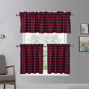 Tenda da <span class=keywords><strong>Cucina</strong></span> a Quadri Certificata OEKO-TEX, 100% Poliestere, Colore Personalizzabile, Traslucida e Ombreggiante per Tutte le Stagioni - Product Image 2