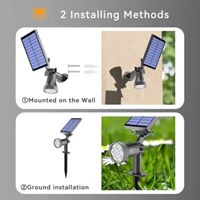 Projecteur solaire LED pour extérieur, lumière de paysage, applique murale, étanche IP65, réglable pour arbre, patio, cour, jardin, escalier