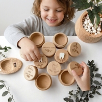 Boîte à dents de bébé en bois massif poli et personnalisée, écologique, pour la décoration de la maison, rangement de dents de table pour garçons et filles, première coupe de cheveux