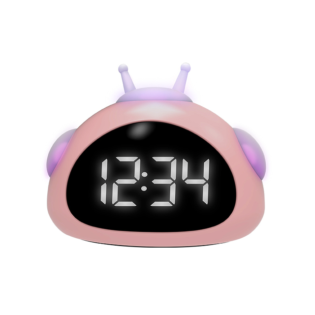 Art Deco Square Design LED Alarm Clock Sunrise/Sunset Simulation Smart Sleep/Wake Function Quartz Movement Resin