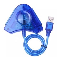 Adaptateur USB double manette pour PS2 Jostick Handle Controller Adapter PC Converter Cable With CD Driver