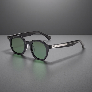 Lunettes de soleil rondes à monture intégrale en acétate – Style vintage rétro polarisé UV400 – Unisexe pour hommes et femmes, idéales pour la conduite, les voyages et les fêtes – <span class=keywords><strong>Concept</strong></span> HBK - Product Image 2