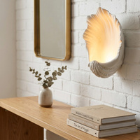 Applique Murale LED Moderne de Luxe Nordique en Résine, Forme Coquillage, Intensité Variable, pour Décoration Intérieure Salon Chambre Canapé