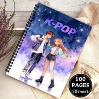 Cuaderno Espiral K-pop Personalizable en Oferta, Diseño de Cuaderno Profesional para Niñas, Niños, Estudiantes, Regalos Escolares