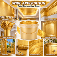 Peinture décorative métallique à base d'eau, effet métallique brillant or et argent, revêtement pour la décoration des murs intérieurs et extérieurs