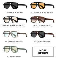 Lunettes de soleil rétro carrées, nouvelle mode, monture double barre, même style que les célébrités d'Internet, lunettes personnalisées pour visages neutres