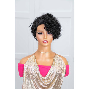 วิกผมหยิกฟูแบบสั้น8นิ้วสำหรับผู้หญิงวิกผมหยิกหยักศกแบบแอฟริกันผมลอนแบบสั้นโปร่งใส - Product Image 2