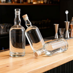 Bouteille de liqueur de whisky, de gin, de tequila, de <span class=keywords><strong>vodka</strong></span> en verre transparente ronde avec bouchon, logo personnalisé, 500 ml, 750 ml, 1000 ml - Product Image 5