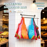 Sac de courses en polyester avec logo personnalisé, sac de supermarché, sac de courses réutilisable, sac de transport en gros, résistant et durable