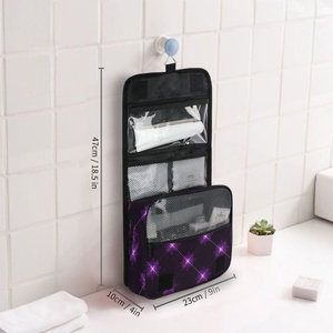 Aloha Hawaiian Custom Dark Purple Waterproof Foldable Organizer Toiletry Hanging <b>Makeup</b> Travel <b>Storage</b> with Zipper Closure - Product Image 5