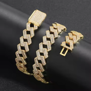 925 Sterling Silver Moissanite Cuban Link <b>Chain</b> Necklace <b>Iced</b> Hip Hop Bold Punk Style Jewelry Unisex for Men Women Gift - Product Image 1
