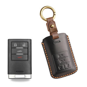 Funda de Cuero para Llaves de Auto, Bolsa para Llaves Inteligentes de Autos Cadillac CTS/XTS Antiguos, Estuche de Cuero Genuino Hecho a Mano - Product Image 6
