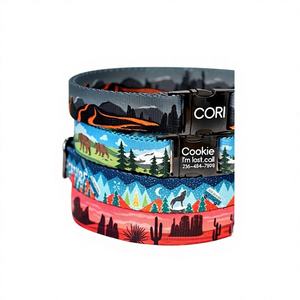 Collar de Perro Personalizado de Terciopelo Sólido con Hebilla Metálica Grabada y Decoración de Lazo, Tamaños Pequeño/Mediano/Grande para Perros Hembra y Macho - Product Image 1