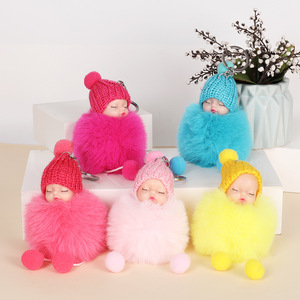 Porte-clés en peluche 3D mignon en forme <span class=keywords><strong>de</strong></span> poupée endormie, breloque <span class=keywords><strong>de</strong></span> sac tendance, pendentif <span class=keywords><strong>de</strong></span> téléphone, porte-clés <span class=keywords><strong>de</strong></span> voiture pour filles, petit cadeau - Product Image 1