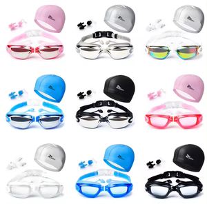 مجموعة مقاومة للماء مع سدادة الأذن والقبعات ، لا تسرب مضادة للضباب حماية من خلال نظارات السلامة ، قبعة السباحة للبالغين - Product Image 4