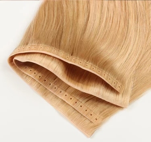Extensiones de trama de PU con agujero de cabello humano Remy de cutícula virgen delgada dibujada doble invisible - Product Image 5