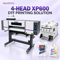 Imprimante DTF 60 cm 4 têtes XP600 format A1, machine de transfert de film PET, encre pigmentée, certifiée CE, presse d'impression numérique pour vêtements et tissus