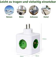 Prise de voyage européenne 4 prises EU avec chargeur de voyage 2USB Prise électrique 16A Prise adaptateur portable à 4 prises