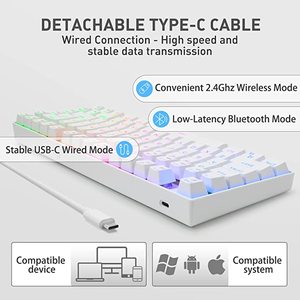 Z88 Keys Backlit Rgb <b>Usb</b> Type-c Wired Mechanical Gaming <b>Keyboard</b> with Compact Space Saving Design and Hot-swap Features Z-88 - Product Image 5
