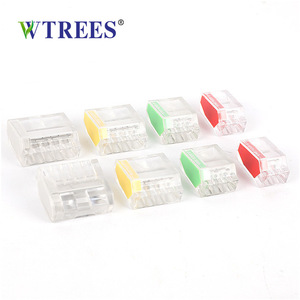 Wtrees Pct-252 Quick Connect Terminal Block 2 Pole 2.5mm <b>Push</b> In Spring Type Wire Connector - Product Image 1