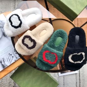 Designer <strong>Wool</strong> Plush Women's <strong>Slippers</strong> for Women Open-toe Versatile Anti-slip Sandals Soft Furry Warm Indoor Outdoor <strong>Slippers</strong> - Product Image 1