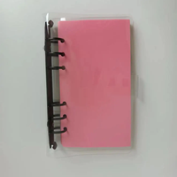 Protège-classeur A6/A5 en PVC souple transparent à 6 anneaux, rechargeable, avec couverture en cuir PP pour l'école, les réunions et le bureau