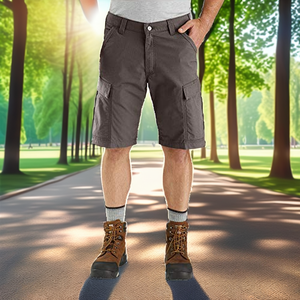 Shorts d'été décontractés mi-longs en nylon respirant noir pour homme – Vêtements de sport robustes et personnalisables - Product Image 2