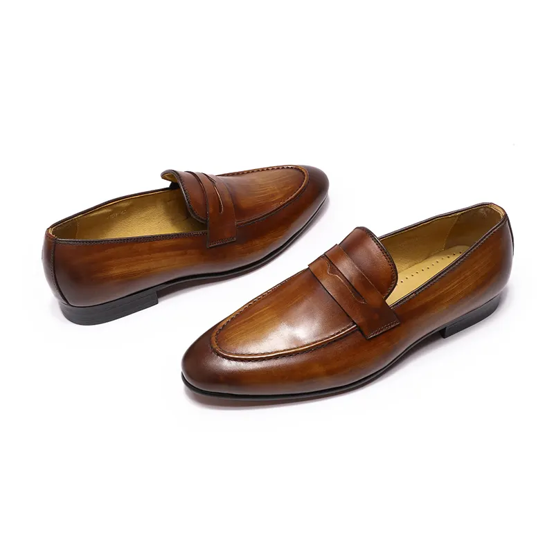 Size 7-12 Genuine Leather loafer shoes black velvet shoes tuxedo loafer for men