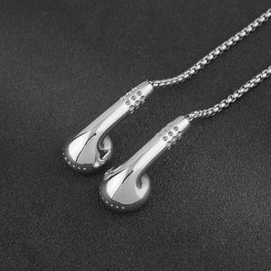 New Arrivals Stainless Steel Headset Design Charm Earphone Pendant Necklace Earplug Gold Steel Color - Product Image 4