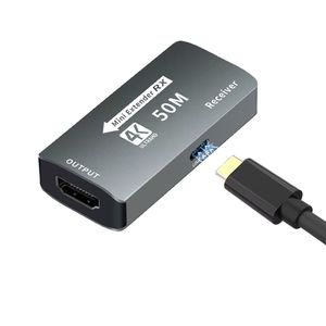 Câble d'extension HDTV 4K avec adaptateur <span class=keywords><strong>Ethernet</strong></span> <span class=keywords><strong>RJ45</strong></span> 50M HD Audio Video Transmitter Receiver <span class=keywords><strong>HDMI</strong></span> Converter 1080P Resolution HDTV - Product Image 2