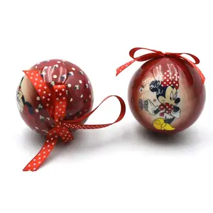 Xmas Groothandel Jeu De Boules Handgemaakte Eenvoudige Hangende Bal Kerstballen Kerstversiering Mickey Mouse