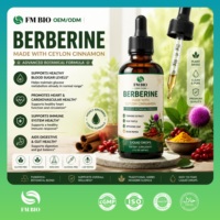 OEM ODM Gouttes liquides de berbérine, extrait de cannelle de Ceylan et de curcuma, pour le soutien de la glycémie, de la santé intestinale et cardiaque, Teinture de berbérine végétalienne