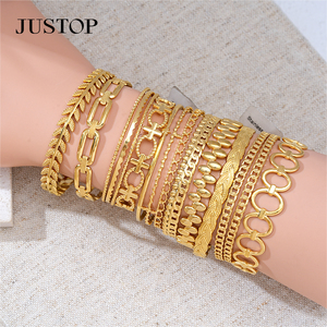 Women's Trendy OEM/OEM Custom Waterproof Stainless Steel Gold Plating Hypoallergenic Bangle Fashion Jewelry Supplies - Product Image 1