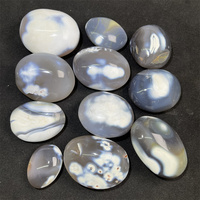 Piedra de Palma de Ágata Azul Natural de Alta Calidad, Ágata Colorida para Regalos