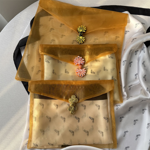 Chuanghua กระเป๋าผ้าพันคอผ้า<span class=keywords><strong>ไหม</strong></span>ออร์แกนซ่าทรงซองจดหมายลายกบจีน - Product Image 2