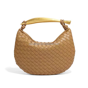 2026 Most Popular PU leather Handbags Shoulder Women <strong>Sardine</strong> Handle Shape Woven Handbag for Ladies - Product Image 3