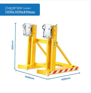 편리한 취급 도구 보조 장비를위한 720kg 용량 앵무새 부리 드럼 리프트가있는 이중 지게차 스틸 버킷 클램프 - Product Image 2