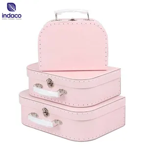 New born baby souvenir gift box for Dress Paperboard suitcase Decorative Toy Suitcase Shaped gift box with handle