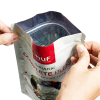 Sacs d'emballage personnalisés en aluminium et plastique Mylar de qualité alimentaire, réutilisables, avec fermeture éclair, pour aliments secs et poudres