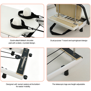 Reformer con Diseño Plegable, Fácil Almacenamiento, Ruedas Giratorias, Patas Telescópicas, Altura Ajustable, Ahorro de Espacio en el Hogar, Y03053 Solución Ahorradora de Espacio - Product Image 3