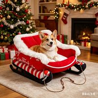 Nid de chat de Noël, Nid de chat chaud d'hiver, Nid de chien de Noël, Nid pour animaux de compagnie avec chaussettes
