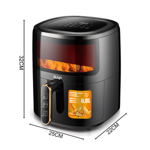 Nouvelle Friteuse à Air Carrée Classique en Plastique 2026, Four Multifonctionnel Électrique Sans Huile à Contrôle Numérique avec Fenêtre Visuelle, Capacité 6L - Product Image 4
