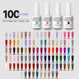 AOPMALL Professional MOQ 1set All Seasons Collection 100colors Gel Nail Polish Set Soak Off UV Gel for Nail Salon