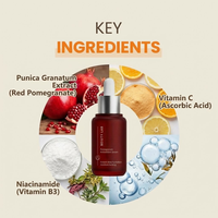 Sérum à la Vitamine C Antioxydant à la Grenade Rouge, Sérum Visage Anti-Âge Réparateur Hydratant Éclaircissant 30mL