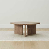 Table basse ronde en bois de frêne massif de style japonais Sabi Wabi, design rétro, salon, petit appartement, balcon, table à thé