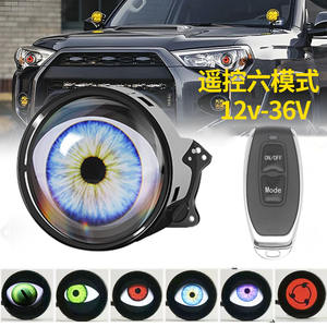 Nuevo Faro LED para Coche con <span class=keywords><strong>Ojo</strong></span> <span class=keywords><strong>de</strong></span> <span class=keywords><strong>Demonio</strong></span> Dinámico <span class=keywords><strong>de</strong></span> Múltiples Modos, 12V, Bombilla <span class=keywords><strong>H4</strong></span> 6000K, Lente <span class=keywords><strong>de</strong></span> 3 Pulgadas, 1200 Lúmenes, Luz Intermitente, Ajuste Universal 1 - Product Image 3